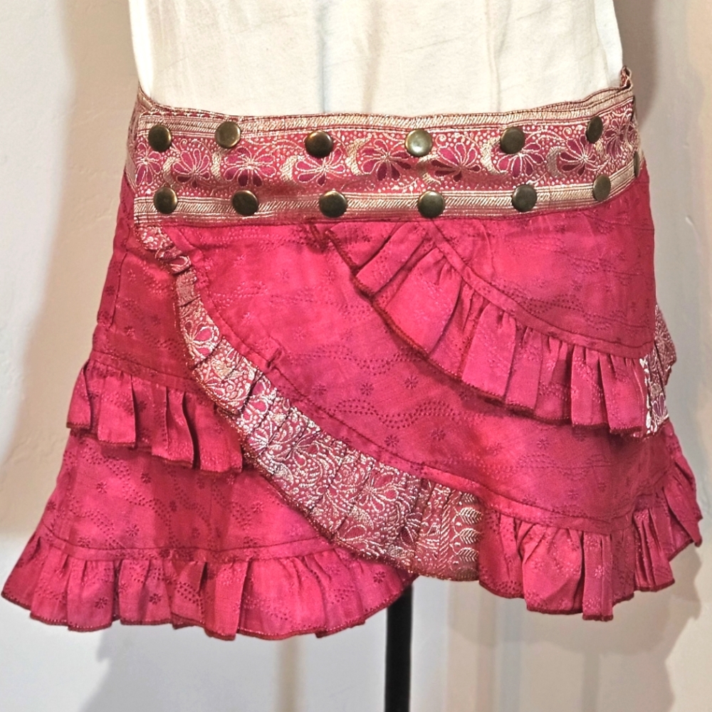 New Recycled Silk Sari Skirt Handmade in Rajasthan India
